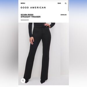 Good American Black SCUBA BOSS STRAIGHT TROUSER Size 14